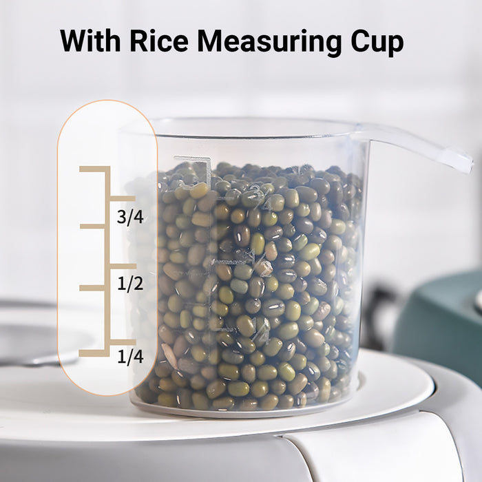 Rice Storage Container with Triple Seal Auto-Lock Lid White