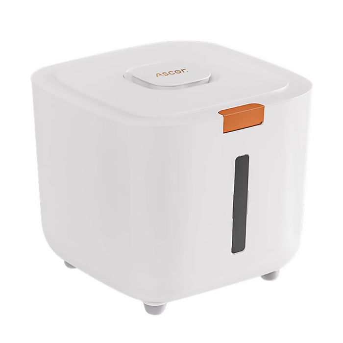 Rice Storage Container with Triple Seal Auto-Lock Lid White