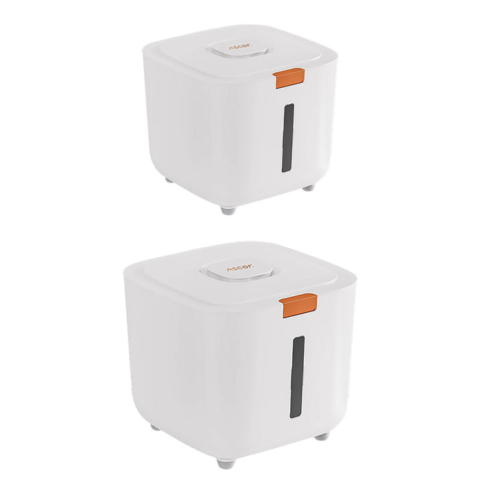 Rice Storage Container with Triple Seal Auto-Lock Lid White
