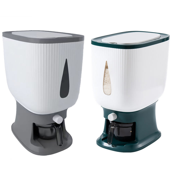 Rice Storage Container 10kg Press-to-Dispense with Clear Window