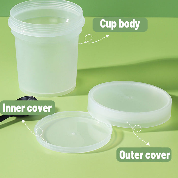 50 Pcs Dessert Takeaway Cups with Double Lids 300ml 500ml