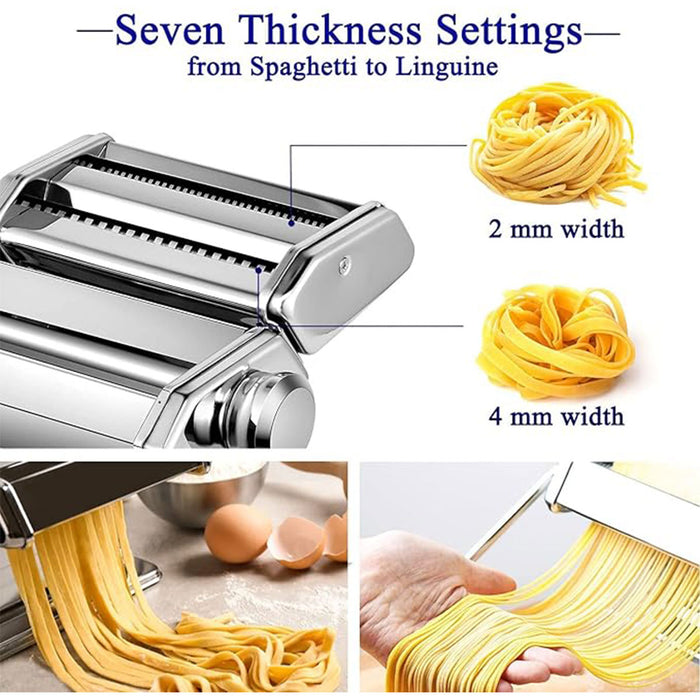 Stainless Steel Noodle Maker 7 Thickness Settings 2mm 4mm