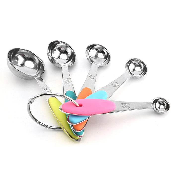 10 Pcs Measuring Spoons and Cups 430 Steel Silicone Scale