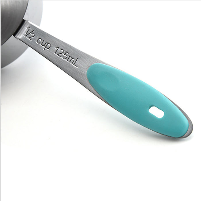 10 Pcs Measuring Spoons and Cups 430 Steel Silicone Scale