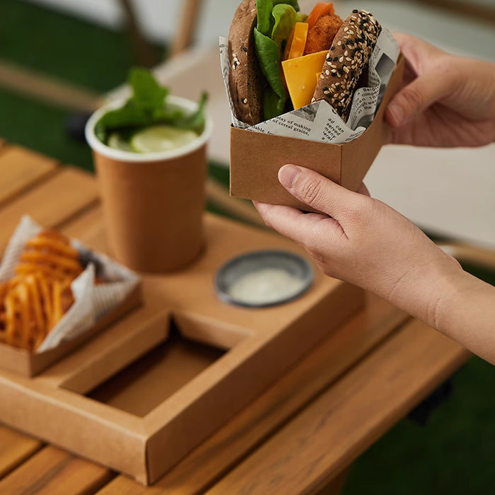 Meal Box for Hamburger Sandwich Snack Packaging, 25/50pcs