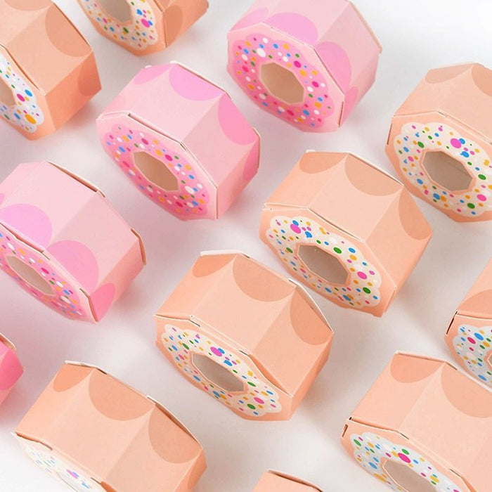 100PCS Doughnut Polygon Candy Boxes – Fun Party Gift Packaging