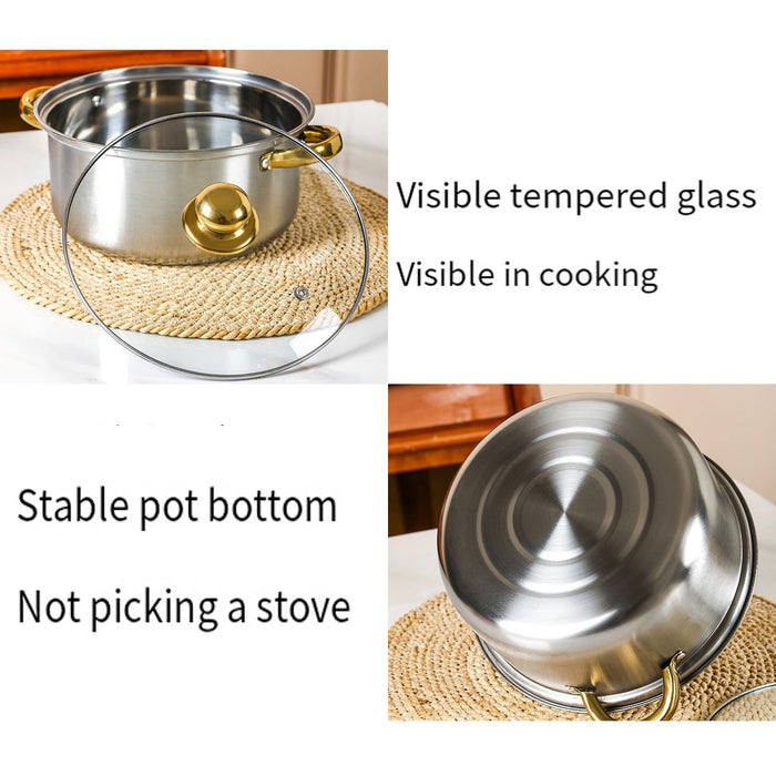 12 Pcs Stainless Steel Cookware Set Non-Stick Pots and Pans