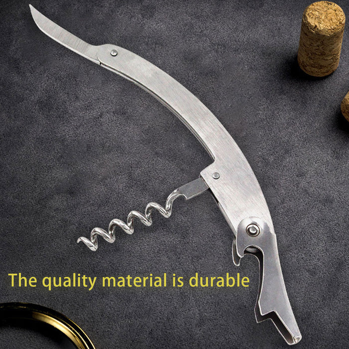 3 Pcs Seahorse Bottle Opener Stainless Steel Foldable Corkscrew