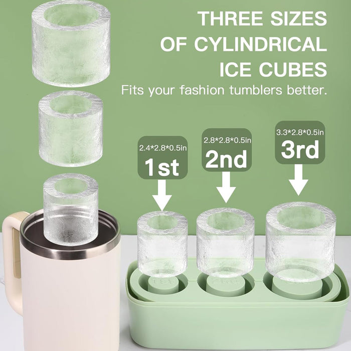 Silicone Ice Cube Tray with Lid for 20oz 30oz 40oz Tumblers