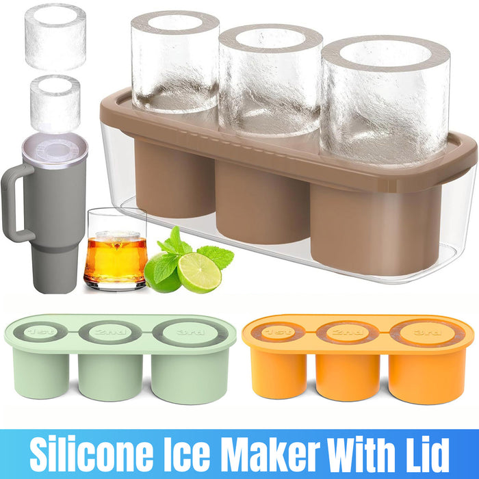 Silicone Ice Cube Tray with Lid for 20oz 30oz 40oz Tumblers
