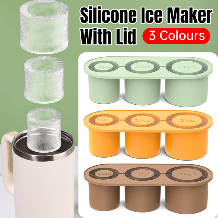 Silicone Ice Cube Tray with Lid for 20oz 30oz 40oz Tumblers