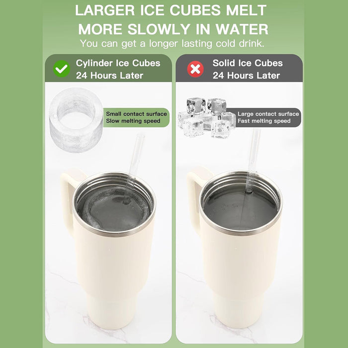 Silicone Ice Cube Tray with Lid for 20oz 30oz 40oz Tumblers