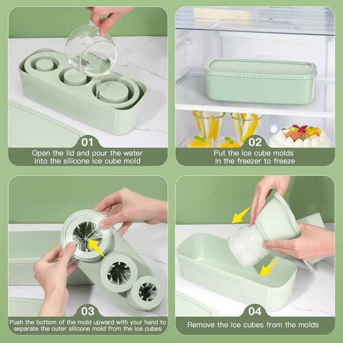 Silicone Ice Cube Tray with Lid for 20oz 30oz 40oz Tumblers