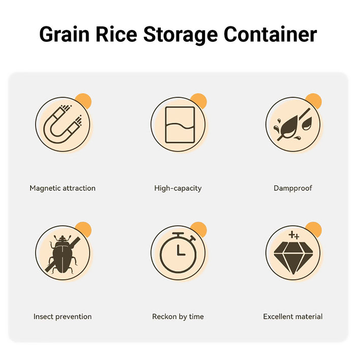 2.5kg 5kg Rice Storage Container with Magnetic Lid