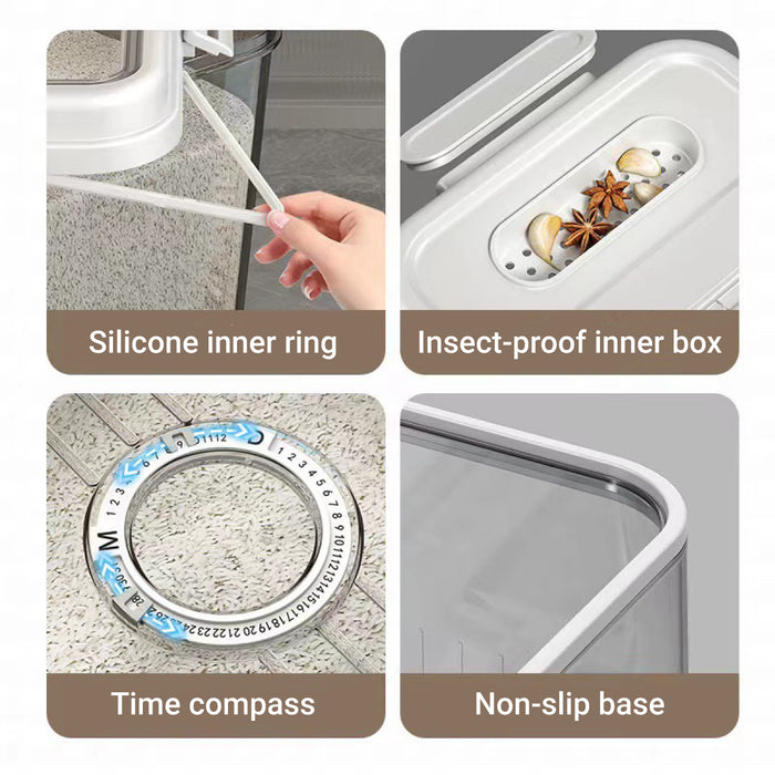 2.5kg 5kg Rice Storage Container with Magnetic Lid