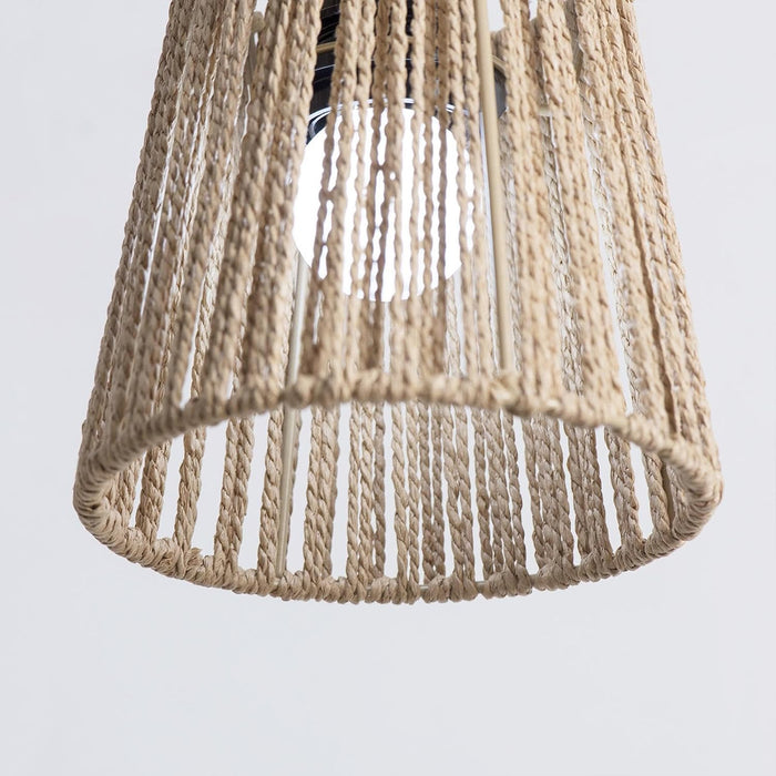 Paper Rope Lampshade Khaki Modern Chinese Zen Pendant