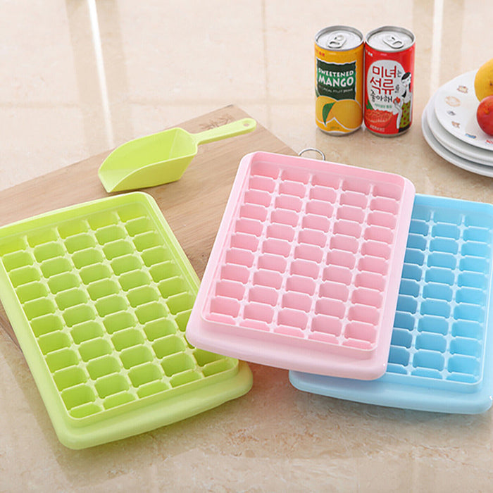 55 Grid Ice Cube Tray with Lid Storage Box and Scoop Set