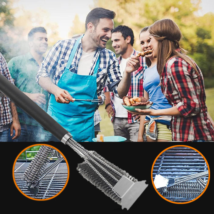 BBQ Grill Brush and Scraper 18 Inch Stainless Steel Bristles