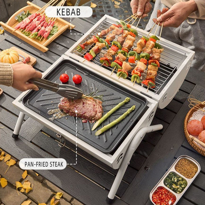Portable Charcoal BBQ Grill with Foldable Legs and Dual Air Vents