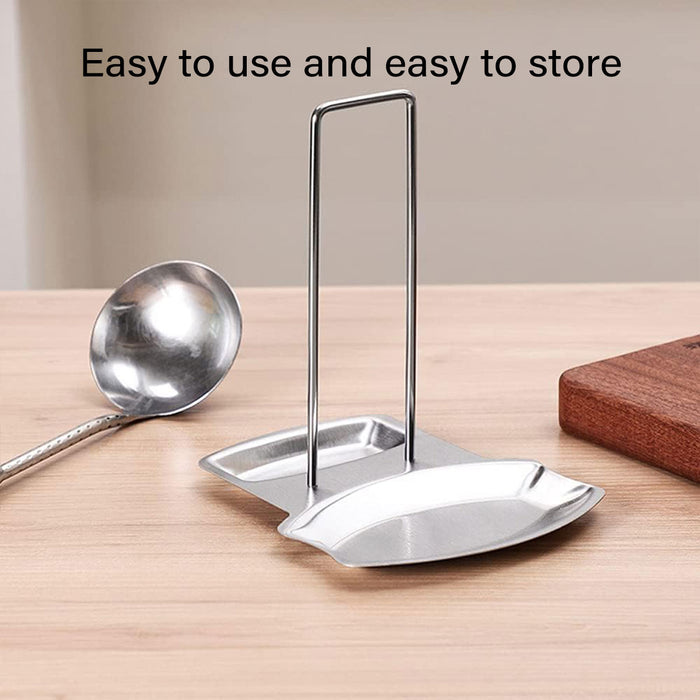Stainless Steel Pot Lid Spoon Rack With Drip Tray Removable