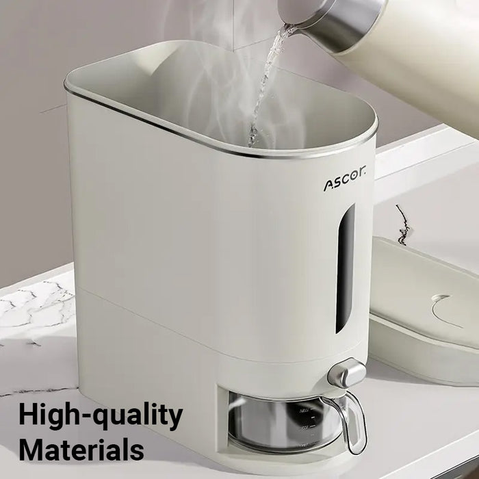 Rice Storage Container with Airtight Flap Lid and Funnel Spout