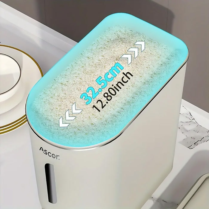 Rice Storage Container with Airtight Flap Lid and Funnel Spout