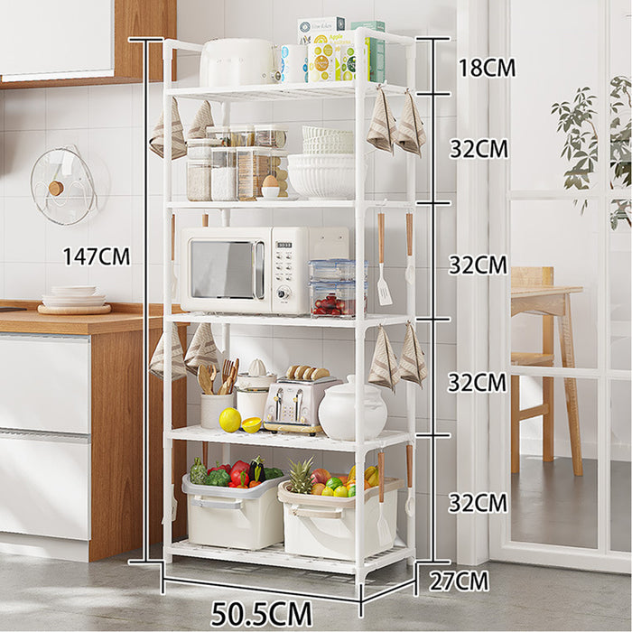 5-Tier Pot Storage Rack PP Cookware Organiser Open Shelves