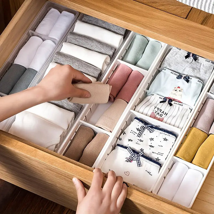 4pcs Drawer Storage Organizer Box Multi Compartment, Kitchen Tableware Sorting