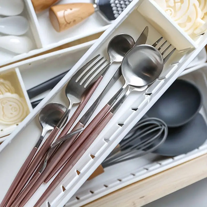 4pcs Drawer Storage Organizer Box Multi Compartment, Kitchen Tableware Sorting