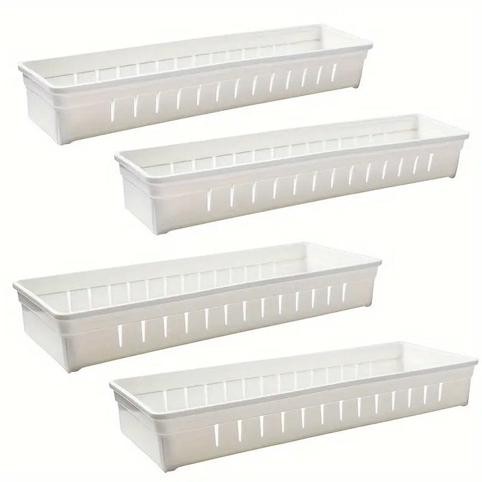4pcs Drawer Storage Organizer Box Multi Compartment, Kitchen Tableware Sorting