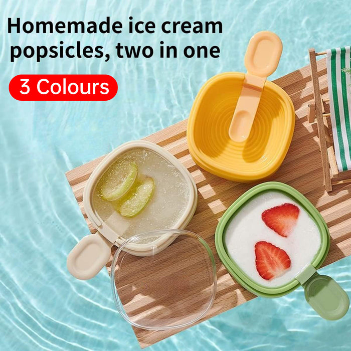 Silicone Ice Cream Popsicle Mould with Detachable Handle