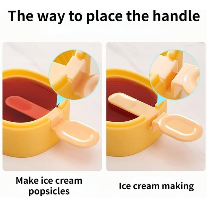 Silicone Ice Cream Popsicle Mould with Detachable Handle
