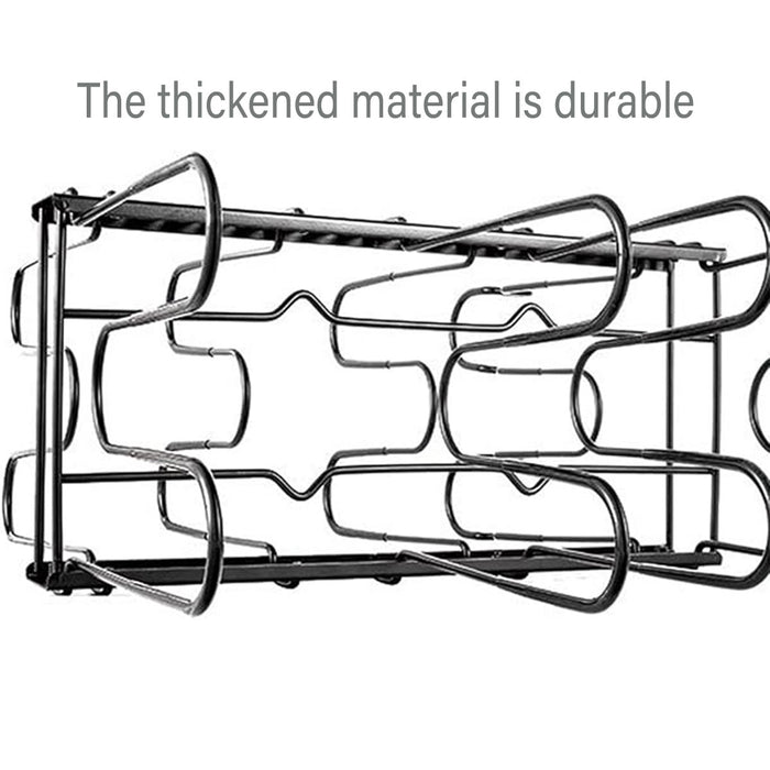 Pot Lid Storage Rack Foldable Multi Tier Iron Black