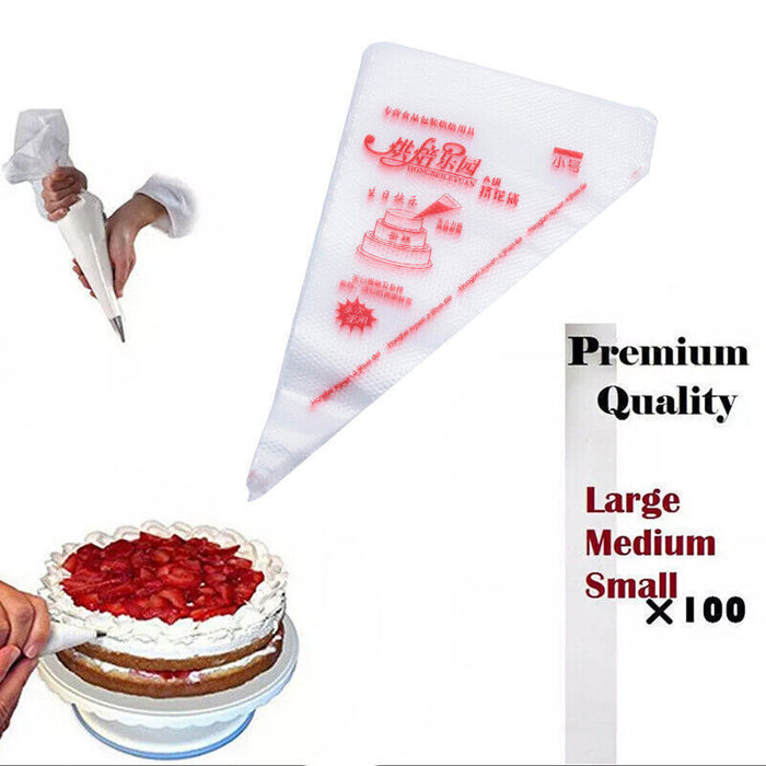 100/200PCS Disposable Pastry Bags for Cake Decorating