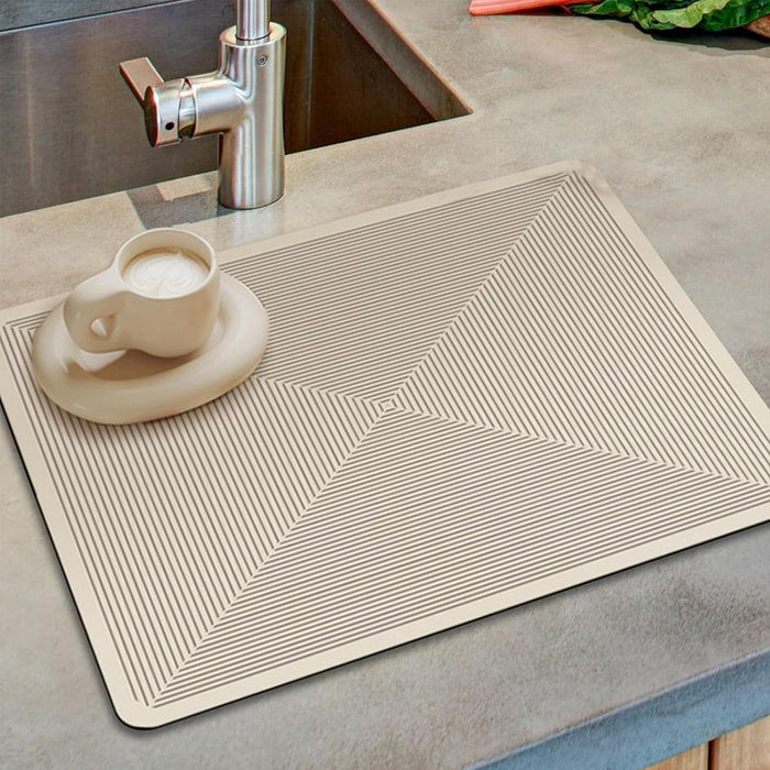 2 Pcs Kitchen Absorbent Draining Mats Heat Insulation Non-Slip 40x30cm