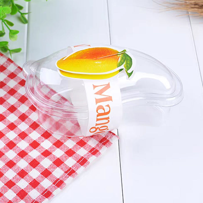 100 Pcs Clear Mango-Shaped Cake Boxes for Mousse Fruit Layered Desserts