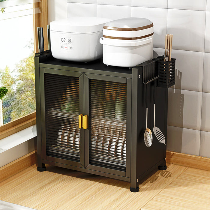Dish Storage Rack With Magnetic Door Carbon Steel Acrylic