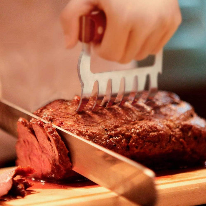 2 Pcs Meat Divider Claws with Wooden Handles 10.5cm