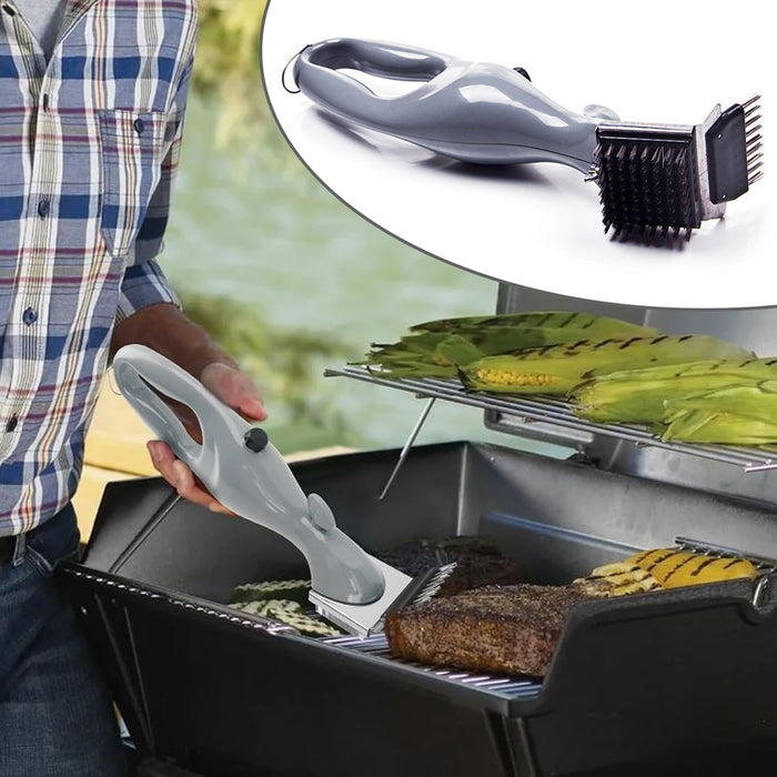 Stainless Steel BBQ Grill Cleaning Brush with Ergonomic Handle 35 x 6 x 9.5 cm