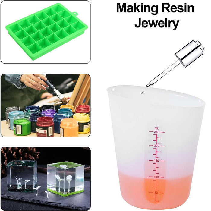 3 Pcs Silicone Measuring Cups White Double Scale 125ml 250ml 500ml