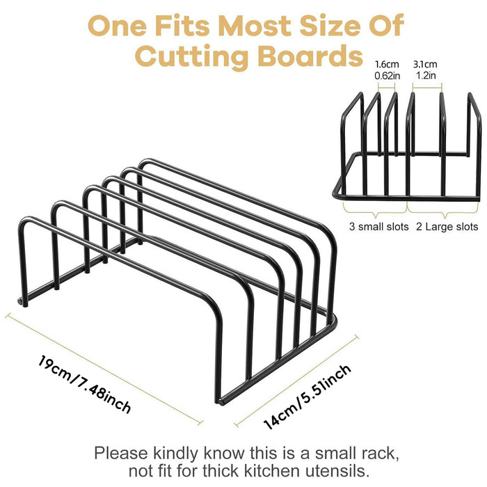 Chopping Board Rack Organizer Metal 5 Slot Kitchen Storage