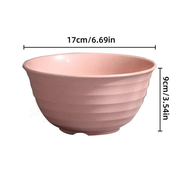 4 Pcs Wheat Straw Rice Bowls 1500ml Assorted Colours