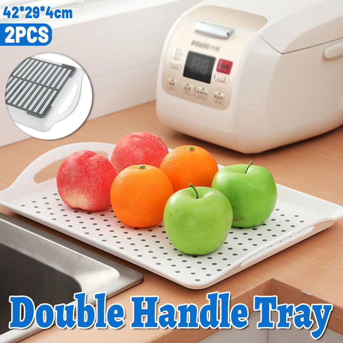 420x290x40mm Serving Tray Double Handle Non Slip, set of 2