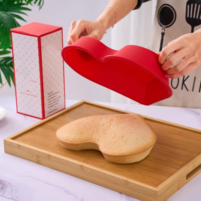 4PCS Heart Silicone Cake Moulds Non Stick Dessert Trays