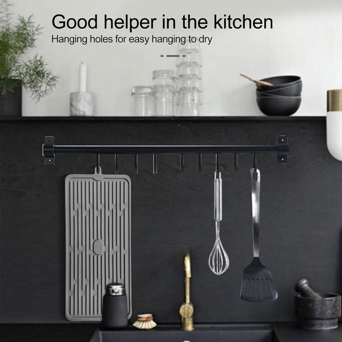 Silicone Drainage Mat Non-Slip Heat Resistant Kitchen Drying Pad 47x20cm