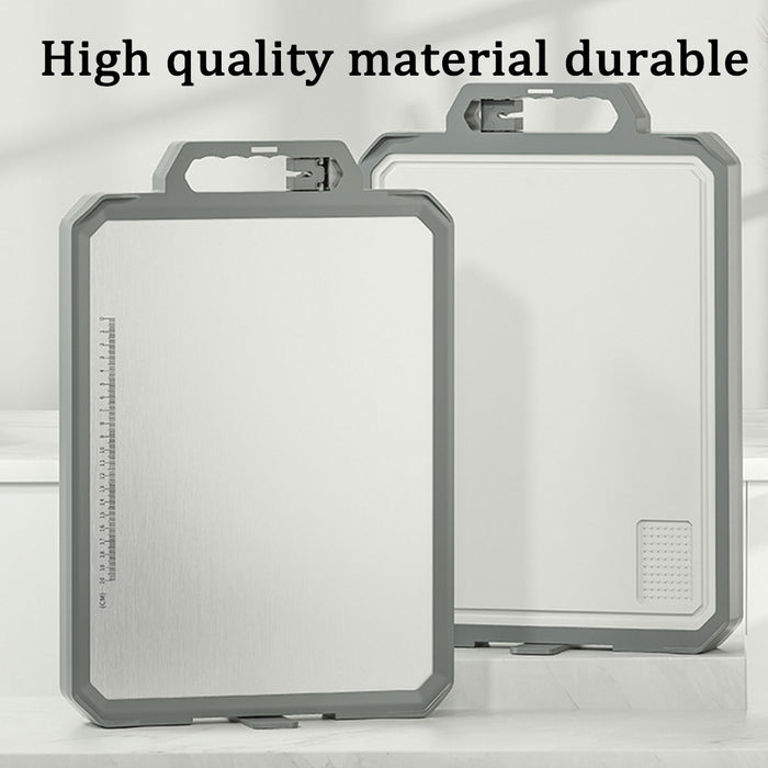 Stainless Steel Double Sided Cutting Board With Ruler