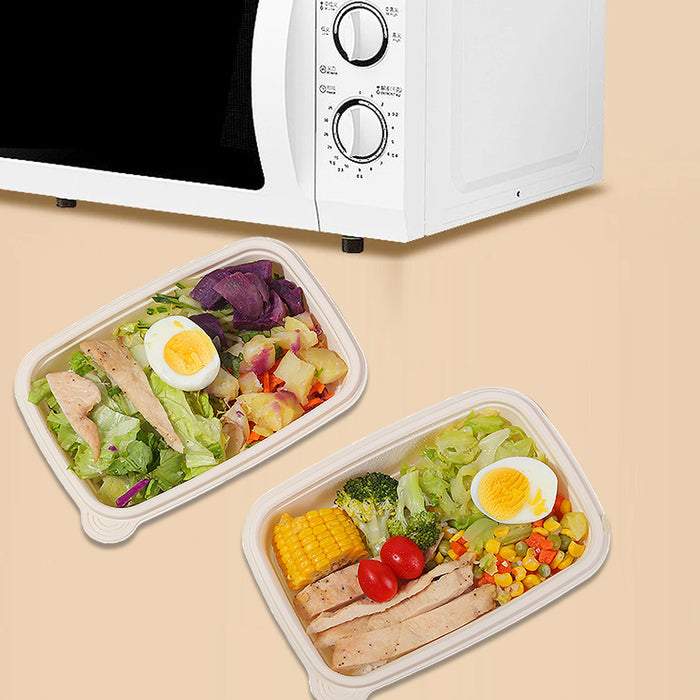 50Pcs Corn Starch Lunch Boxes Biodegradable Takeout Food Containers