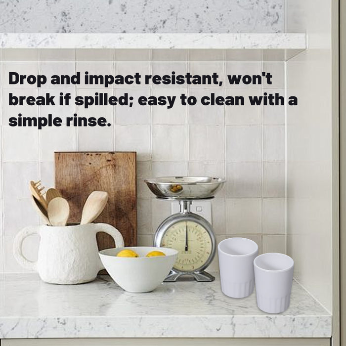 10 Pcs Melamine Tumbler Mugs Shatterproof White 98mm