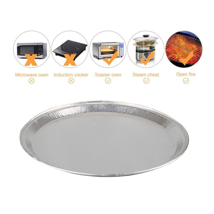 50 Pcs Disposable Aluminium Foil Pizza Tray Round 31 cm 940 ml Capacity