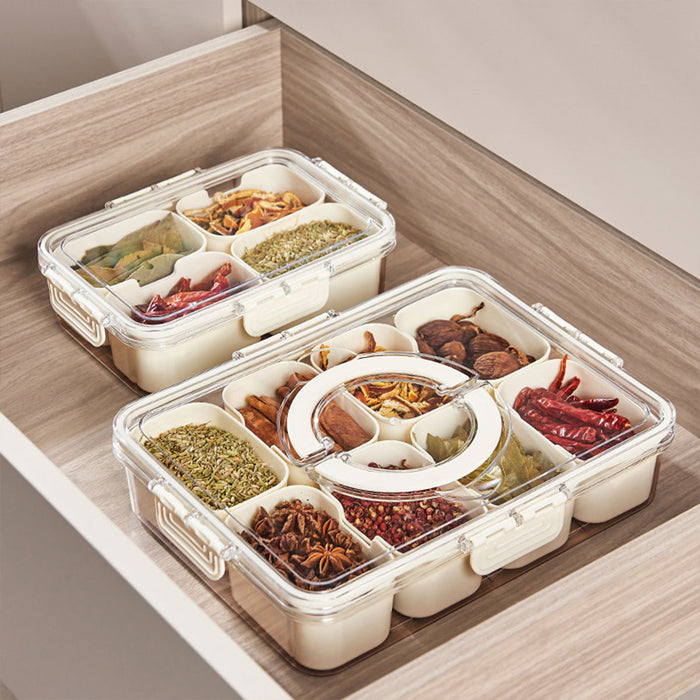 Airtight Food Grade Storage Box Multi Compartment White Clear Lid